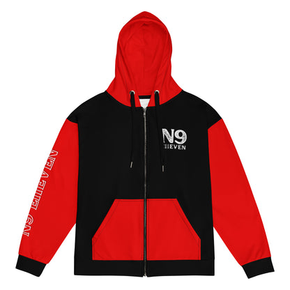 “N9” unisex zip hoodie