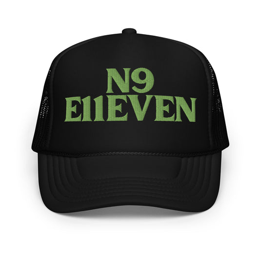 “N9 E11EVEN” foam trucker hat